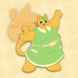 3_toes 4_fingers anthro arms_out barefoot belly belt big_belly black_eyes blush blush_stickers breasts clothing curled_tail dress feet female fingers food front_view fruit fur green_clothing green_dress leaf leaf_hair long_tail looking_aside markings medium_breasts obese obese_anthro obese_female open_mouth open_smile orange_(fruit) orange_body orange_fur overweight overweight_anthro overweight_female pattern_background plant plant_hair pockets pseudo_hair simple_background smile solo spots spotted_body spotted_fur tail text toes whiskers white_belt white_spots ultimadmt animal_crossing nintendo tangy_(animal_crossing) domestic_cat elemental_creature felid feline felis flora_fauna food_creature living_fruit mammal 1:1 2025 english_text hi_res portrait