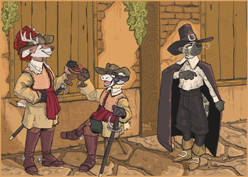 alcohol anthro beverage boots chair clothing container cowboy_boots cup ears_back ears_down eyes_closed footwear furniture goblet group hair hat headgear headwear horn male male/male melee_weapon on_chair pivoted_ears shoes sitting sitting_on_chair smile sword tail teeth teeth_showing trio weapon wearing_hat wine wine_goblet mawkvlt kolya_yeen_(mawkvlt) hi_res