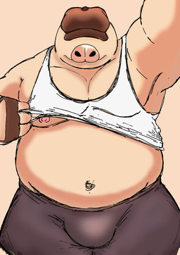 anthro belly bulge clothed clothing clothing_lift first_person_view fur hat hat_over_eyes headgear headwear kabedon male musclegut muscular navel nipples overweight overweight_male pecs shirt shirt_lift solo tank_top topwear white_body white_fur thatonechublord deadlock_(game) valve mo_(deadlock) eulipotyphlan mammal mole_(animal) hi_res