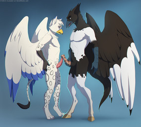 animal_genitalia animal_penis anthro balls beak comparing comparing_penis digitigrade duo equine_genitalia equine_penis erection feathered_wings feathers frottage genitals hooves male male/male masturbation penile penile_masturbation penis penis_envy penis_size_difference penises_touching sex simple_background tail unguligrade wings lunalei european_mythology greek_mythology mythology kumagoro sephirothiel avian bird gryphon hippogriff mythological_avian mythological_creature