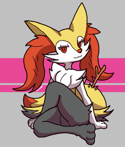 3_fingers 3_toes :3 ambiguous_anthro ambiguous_gender anthro arm_tuft biped black_body black_fur cheek_tuft chest_tuft crossed_legs dipstick_tail eyelashes facial_tuft featureless_crotch feet fingers front_view fur grey_background head_tilt hip_tuft inner_ear_fluff looking_at_viewer markings multicolored_body multicolored_fur narrowed_eyes nude_ambiguous nude_anthro object_in_tail orange_body orange_eyes orange_fur orange_inner_ear_fluff orange_nose orange_tail_tip pointy_ears prick_ears shoulder_tuft simple_background sitting smile snout solo stick stick_in_tail tail tail_markings toes tuft two_tone_tail white_body white_fur yellow_body yellow_fur yellow_tail goiaba nintendo pokemon braixen generation_6_pokemon pokemon_(species) 2018 cel_shading colored digital_drawing_(artwork) digital_media_(artwork) hi_res shaded signature