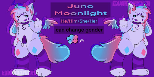anthro breasts genitals gradient_tail herm horn intersex solo wings eduardofucker juno_moonlight_(eduardofucker) hybrid absurd_res hi_res model_sheet