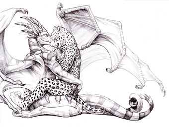 ambiguous/ambiguous ambiguous_gender anthro claws duo entwined_tails eyes_closed fur holding_partner horn intimate kneeling leopard_spots membrane_(anatomy) membranous_wings nude nude_anthro on_lap paws romantic romantic_couple simple_background sitting_on_lap spots stripes tail tail_coil toe_claws white_background wing_claws wings hibbary mythology dragon felid leopard mammal mythological_creature mythological_scalie pantherine scalie 2016 greyscale monochrome traditional_media_(artwork)