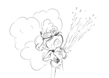 anthro big_breasts blush bodily_fluids breast_squeeze breasts eyes_closed female horn lactating nipples nude projectile_lactation pubes solo squeezing drawfug_01 idw_publishing sega sonic_the_hedgehog_(comics) sonic_the_hedgehog_(idw) sonic_the_hedgehog_(series) lanolin_the_sheep_(sonic) bovid caprine mammal sheep monochrome