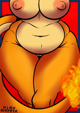 anthro areola barely_visible_genitalia barely_visible_vulva big_breasts biped breasts female fire front_view genitals huge_hips huge_thighs humanoid_genitalia humanoid_vulva navel nipples non-mammal_breasts non-mammal_navel non-mammal_nipples orange_body pink_areola pink_nipples pokemorph pose red_background simple_background slightly_chubby slightly_chubby_anthro slightly_chubby_female small_waist solo standing tail tan_body thick_thighs vulva wide_hips p1aymannx nintendo pokemon charizard generation_1_pokemon pokemon_(species) 2024 absurd_res colored half-length_portrait hi_res pinup portrait shaded