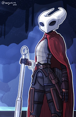 4_fingers alternate_form armor arthropod_abdomen belt black_body breastplate cloak clothed clothing exoskeleton female fingerless_gloves fingers fully_clothed gloves handwear holding_object holding_weapon leg_armor pouch_(clothing) red_cloak red_clothing simple_background solo standing weapon warjenkins hollow_knight_(franchise) team_cherry hornet_(hollow_knight) animal_humanoid arthropod arthropod_humanoid humanoid 2025 absurd_res digital_media_(artwork) hi_res