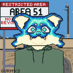 ambiguous_gender anthro candy dessert food gummy_(food) gummy_shark military_base solo gurmy area_51 gurmy_shark_(character) species_request 1:1 digital_media_(artwork) hi_res pixel_(artwork)
