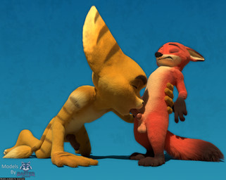 animal_genitalia anthro balls black_nose blue_background canine_genitalia countershading duo erection eyes_closed fur genitals gloves_(marking) kneeling knot knotted_penis male male/male markings nude oral oral_penetration orange_body orange_fur penetration penis pink_penis simple_background standing stripes text yellow_body yellow_fur rasterraccoon disney insomniac_games ratchet_and_clank sony_corporation sony_interactive_entertainment zootopia nick_wilde ratchet_(ratchet_and_clank) canid canine fox lombax mammal 3d_(artwork) absurd_res blender_(artwork) blender_cycles_(artwork) digital_media_(artwork) english_text hi_res watermark