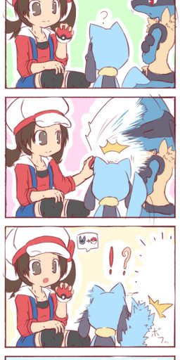 ? ?! blue_fur brown_hair clothing comic crying female fur hair hat human lucario nintendo open_mouth pokéball pokémon pokémon_trainer red_eyes riolu sadness shocked unknown_artist video_games
Rating: Safe
Score: 27
User: Recursion
Date: November 12, 2013