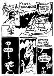 ambiguous_gender anthro black_and_white comic dialogue digital_media_(artwork) dragon dungeons_and_dragons duo english_text european_mythology feral hasbro humor kobold male membrane_(anatomy) membranous_wings monochrome mythological_creature mythological_scalie mythology scalie size_difference steve_dismukes tail text western_dragon wings wizards_of_the_coast