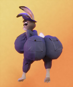 anthro big_breasts big_butt breasts butt clothed clothed_anthro clothed_female clothing female female_anthro furgonomic_headwear furgonomics gradient_background huge_breasts huge_butt hyper hyper_butt looking_at_viewer looking_back police police_officer police_uniform presenting presenting_hindquarters simple_background uniform fharen scrag_(modeler) disney zootopia judy_hopps european_rabbit lagomorph leporid mammal oryctolagus rabbit 2025 3d_(artwork) absurd_res digital_media_(artwork) hi_res