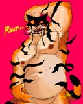 anthro belly fangs fupa fur growling male mask musclegut muscular navel nipples orange_body orange_fur pecs solo striped_body striped_fur stripes teeth tusks yellow_eyes ayasakiace dream_tiger_(govy9807) felid mammal pantherine tiger hi_res