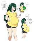 belly big_belly breasts clothing female food fruit green_hair hair long_hair melon overweight overweight_female overweight_humanoid plant shirt simple_background solo speech_bubble stuffing text topwear white_background yellow_clothing yellow_shirt yellow_topwear lewdlemage my_hero_academia asui_tsuyu amphibian amphibian_humanoid animal_humanoid frog_humanoid humanoid quirked_human_(my_hero_academia) 2019 english_text