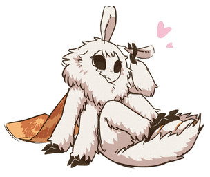 4_arms antennae_(anatomy) anthro arthropod_abdomen black_eyes black_sclera female fluffy fur heart_symbol insect_wings multi_arm multi_limb neck_tuft orange_wings sitting solo tuft white_body white_fur wings tateoftot arthropod insect lepidopteran moth hi_res