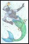 anthro black_border border breasts female fur markings nipples nude open_mouth simple_background solo split_form tail text transformation cougar_leon dc_comics catwoman selina_kyle_(character) domestic_cat felid feline felis humanoid mammal marine merfolk 2021 colored_pencil_(artwork) comic hi_res traditional_media_(artwork)