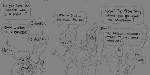 anthro biped book dialogue electronics eye_contact eyewear fur glasses grey_background group holding_book holding_object holding_phone looking_at_another male phone reading scut_tail short_tail simple_background size_difference speech_bubble tail text wearing_glasses cuchuflin nintendo pokemon cinder_(cuchuflin) rio_(cuchuflin) canid canine cinderace generation_4_pokemon generation_8_pokemon lagomorph lucario mammal pokemon_(species) raboot riolu scorbunny 2026 digital_drawing_(artwork) digital_media_(artwork) english_description english_text greyscale hi_res monochrome