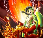 ahegao anthro black_hair black_sclera breasts duo electricity electricity_manipulation elemental_manipulation female female_penetrated fire fire_manipulation flaming_hair fox_ears fox_tail from_front_position fur hair holding_up lava lightning long_hair looking_pleasured lying male male/female male_penetrating male_penetrating_female missionary_position nipples nude on_back open_mouth penetration ponytail pseudo_hair red_body red_fur sex tail teeth volcanic volcanic_eruption volcano yellow_body yellow_eyes yellow_fur jackunator elemental_foxes canid canine elemental_creature fire_fox fox lightning_fox mammal digital_media_(artwork) hi_res