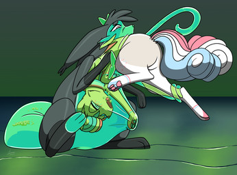 captured cloning_device cloning_machine duo female feral gloves_(marking) goo_vore green_liquid latex latex_body leg_markings male markings mewtwo_clone_machine pod scarf slime socks_(marking) stasis_chamber struggling struggling_prey swallowing tentacles translucent translucent_belly unwilling_prey vore wings whitephoenix52 nintendo pokemon pokemon_the_first_movie aquafresh_(sylve0n) sylve0n_(user) eeveelution generation_1_pokemon generation_6_pokemon goo_creature living_clone_unit pokemon_(species) sylveon vulpix hi_res