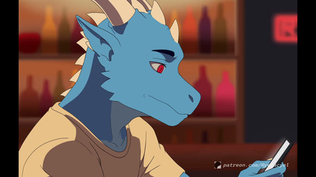 anthro bathroom blue_body blue_scales breath brown_body brown_fur clothed clothing duo fur horn male male/male mirror mirror_reflection red_eyes reflection scales tongue ryelacyel mythology lhus_(ryelacyel) dragon mythological_creature mythological_scalie scalie 16:9 2d_animation animated frame_by_frame hi_res short_playtime sound video widescreen
