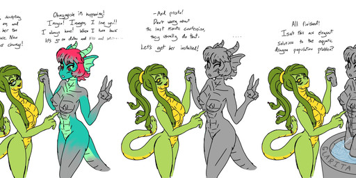 amputee bad_end bodily_fluids breasts cracked_body dark_sclera disability duo ejaculation eyelashes eyewear female fountain frill_(anatomy) genital_fluids genitals gesture glasses green_body hair hand_gesture hand_holding inanimate_transformation living_hair living_tail membrane_(anatomy) membranous_frill missing_all_arms missing_all_legs missing_all_limbs missing_arm missing_leg missing_limb missing_tail navel nipples non-mammal_breasts non-mammal_hair non-mammal_navel non-mammal_nipples non-mammal_vulva nude peril petrification ponytail pseudo_hair quadruple_amputee severed_body_part severed_hand snake_hair snake_tail tail teal_body text transformation underbelly unrequited_love unusual_anatomy unusual_tail v_sign vaginal_fluids vaginal_squirting vulva serth european_mythology greek_mythology mythology aquatic aquatic_dragon avian bird dragon gorgon mythological_creature mythological_scalie reptile scalie snake absurd_res english_text hi_res sequence