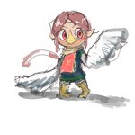 female red_eyes shadow simple_background solo standing white_background bronzecatworld nintendo the_legend_of_zelda wind_waker medli humanoid 1:1 digital_media_(artwork) low_res oekaki