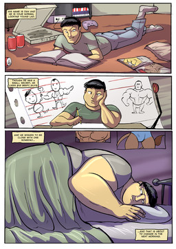 bed beverage_can book border clothed clothing furniture magazine male not_furry overweight overweight_male poster pre-transformation solo text white_border jaeh gamecube nintendo human mammal 2013 comic english_text