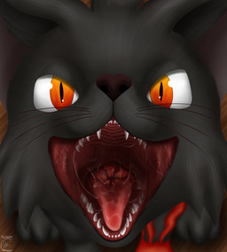 bodily_fluids fangs feral glowing_insides glowing_internals male mouth_shot open_mouth saliva saliva_on_tongue saliva_string solo teeth throat tongue vore armaleos sin_(mantapanther) domestic_cat felid feline felis mammal phoenix_cat hi_res