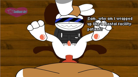 anal anal_penetration animal_genitalia animal_penis anthro bdsm blindfold bodily_fluids bondage bound canine_genitalia canine_penis cum cum_inside duo feet first_person_view genital_fluids genitals knot knot_fucking knotted_penis lagomorph_penis male male/male male_penetrated male_penetrating male_penetrating_male male_pov moobs pawpads penetrating_pov penetration penile penile_penetration penis penis_in_ass restraints sex small_penis spread_toes straitjacket toes coibunt-furryart sam_and_max max_(sam_and_max) samuel_dog lagomorph mammal 16:9 2d_animation animated frame_by_frame no_sound short_playtime video widescreen