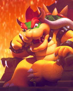 anthro chair claws furniture hair looking_at_viewer male on_chair open_mouth red_eyes red_hair sitting sitting_on_chair solo unknown_artist mario_bros nintendo bowser koopa scalie 3d_(artwork) 4:5 digital_media_(artwork) hi_res official_art