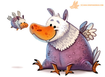 age_difference ambiguous_gender black_eyes claws dot_eyes duo feathered_wings feathers feral humor pun simple_background simple_eyes size_difference smile teeth visual_pun white_background white_body white_feathers wings young piper_thibodeau mythology avian chimera common_hippopotamus gryphon hippopotamid mammal mythological_avian mythological_creature digital_media_(artwork) digital_painting_(artwork) painting_(artwork)