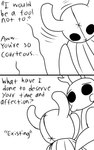 2_panel_comic ambiguous_gender antennae_(anatomy) biped black_text dialogue ellipsis eyebrows looking_at_object motion_lines plushie question_mark simple_background sitting solo text white_background skeletorskeletonized hollow_knight team_cherry bretta_(hollow_knight) the_knight_(hollow_knight) arthropod beetle insect 2020 5:8 comic digital_media_(artwork) english_text hi_res female_(lore)