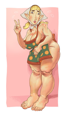 5_fingers 5_toes apron barefoot black_eyebrows black_eyes blonde_hair blue_eyeshadow breasts cleavage clothed clothing eyebrows eyeshadow feet female female_humanoid fingernails fingers gesture glistening glistening_breasts glistening_shoulders green_apron green_clothing hair hand_gesture humanoid_pointy_ears lips looking_at_viewer makeup markings mole_(marking) nails narrowed_eyes not_furry pointy_ears red_lips solo standing tan_body tan_breasts tan_skin thick_thighs toenails toes v_sign wide_hipped_female wide_hipped_humanoid wide_hips capcognito nintendo skyward_sword the_legend_of_zelda peatrice humanoid hylian 2025 digital_media_(artwork) hi_res