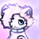 anthro blue_eyes blue_sclera collar female fluffy fur hair hair_over_eye looking_at_viewer one_eye_obstructed pink_hair simple_background smile solo tuft white_body white_fur snoiifoxxo sarah_(snoiifoxxo) arctic_fox canid canine fox mammal true_fox 1:1 hi_res