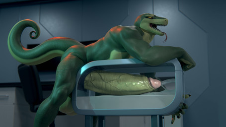 anthro balls big_balls big_penis bodily_fluids breeding_mount cum cumshot ejaculation erection excessive_cum excessive_genital_fluids expansion foreskin genital_expansion genital_fluids genitals huge_balls huge_penis humanoid_genitalia humanoid_penis hyper hyper_genitalia hyper_penis inside laboratory looking_pleasured male non-mammal_balls penis penis_expansion side_view solo tongue tongue_out vein veiny_penis snekkuu kahliss reptile scalie snake 16:9 3d_(artwork) 4k absurd_res digital_media_(artwork) hi_res widescreen