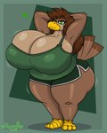 anthro big_breasts breasts clothing female huge_breasts solo thick_thighs pilot129 pilot_(pilot129) accipitrid accipitriform avian bird eagle hi_res