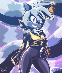anthro breasts chest_tuft clothing eyelashes female female_anthro fingerless_gloves fur gloves grey_body grey_fur grey_hair hair hand_on_hip handwear one_eye_closed purple_eyes smile solo tuft wink frank0o1 idw_publishing sega sonic_the_hedgehog_(comics) sonic_the_hedgehog_(idw) sonic_the_hedgehog_(series) tangle_the_lemur lemur mammal primate ring-tailed_lemur strepsirrhine 2026 hi_res