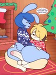 anthro anthro_on_anthro balls blonde_hair bottomless christmas_tree clothed clothing duo femboy genitals hair holidays male male/male penis plant text tree pkfirefawx christmas brady_conner_(character) niko_(pkfirefawx) canid canine canis domestic_dog lagomorph leporid mammal rabbit 3:4 absurd_res english_text hi_res