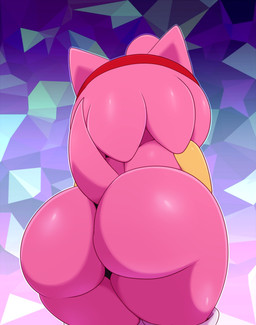 accessory anthro bent_over big_butt boots boots_only butt butt_focus clothing female footwear footwear_only fur green_eyes hair_accessory hairband handwear looking_at_viewer mostly_nude pattern_background pink_body presenting presenting_hindquarters rear_view shoes simple_background solo thick_thighs bigdon1992 sega sonic_the_hedgehog_(series) amy_rose eulipotyphlan european_hedgehog hedgehog mammal absurd_res digital_media_(artwork) hi_res portrait three-quarter_portrait