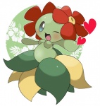 :d belly blue_eyes blush breasts female floral_background flower green_body head_flower heart_symbol hibiscus kemono leaf looking_at_viewer navel not_furry one_eye_closed open_mouth outline plant pseudo_bottomwear pseudo_clothing pseudo_skirt pupils simple_background slightly_chubby smile solo tongue tropical white_background white_pupils wink winking_at_viewer chinchira_(pixiv13404505) nintendo pokemon bellossom elemental_creature flora_fauna generation_2_pokemon humanoid pokemon_(species) digital_media_(artwork)