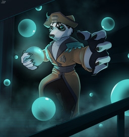 angry anthro glowing glowing_eyes male orbs pirate_outfit solo jaypinho jim_kruger canid canine canis dalmatian domestic_dog ghost mammal spirit