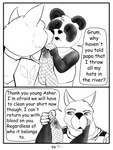 anthro armor clothed clothing dialogue duo fantasy fur knight male scarf simple_background slightly_chubby text warrior young young_anthro wintersink bear giant_panda mammal murid murine rat rodent 3:4 comic english_text hi_res monochrome