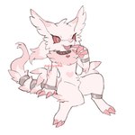 anthro collar female fur open_mouth open_smile pink_body pink_fur smile solo niogupoke nintendo pokemon generation_5_pokemon legendary_pokemon pokemon_(species) reshiram 1:1 2023