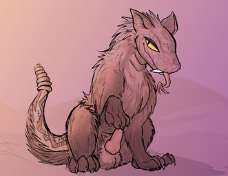 animal_genitalia animal_penis balls brown_balls brown_body brown_fur brown_scales claws erection feral forked_tongue fur fur_and_scales genitals knot looking_at_viewer male penis pink_penis pink_tongue presenting presenting_penis rattle_(anatomy) scales solo teeth teeth_showing toe_claws tongue tongue_out yellow_eyes pankallisti fallout microsoft canid canine canis coyote hybrid mammal night_stalker_(fallout) pit_viper reptile scalie snake viper 2020 signature sketch