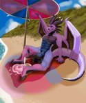 5:6 absurd_res anthro beach big_penis bodily_fluids cum dragon genital_fluids genitals hi_res knot male mythological_creature mythological_scalie mythology nude penis scalie seaside solo tail universaldragon wings