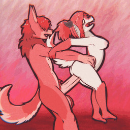 2_horns anthro anthro_penetrated balls big_penis bouncing_breasts breasts butt_jiggle carrying_another carrying_partner crotch_tuft duo erection female female_penetrated from_behind_position fur genitals hair hair_over_eyes horn jiggling male male/female male_penetrating male_penetrating_female multicolored_body multicolored_fur nipples nude nude_anthro nude_female nude_male open_mouth penetration penile penile_penetration penis penis_in_vagina pubes red_body red_fur red_hair sex standing standing_sex tail teeth tongue tuft two_tone_body two_tone_fur vaginal vaginal_penetration white_body white_fur skashi95 sam_hansen smiley_cindy_(skashi95) canid canine grinion mammal 1:1 animated loop short_playtime