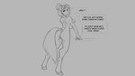 16:9 2019 anthro anus bare_back biped breasts dialogue digital_drawing_(artwork) digital_media_(artwork) english_text equid equine female genitals grey_background hair holding_arm hooves horse looking_at_viewer mammal monochrome nipples nude pussy shoulder_blades simple_background sketch solo standing tail talking_to_viewer text watsup widescreen