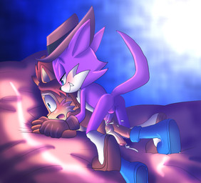 anal anal_orgasm anal_penetration anthro balls blue_eyes blush bodily_fluids boots brown_body butt clothing cum cum_from_ass cum_in_ass cum_inside cum_string cum_while_penetrated cumshot duo ejaculation erection fangs footwear from_behind_position fur genital_fluids genitals gloves half-closed_eyes hands-free handwear hat headgear headwear holding_arm humanoid_genitalia humanoid_penis lying male male/male male_penetrated male_penetrating male_penetrating_male narrowed_eyes on_front orgasm penetration penile penile_penetration penis penis_backwards purple_body purple_fur sex shoes smile socks tail teeth angelofhapiness archie_comics sega sonic_the_hedgehog_(archie) sonic_the_hedgehog_(comics) sonic_the_hedgehog_(series) elias_acorn fang_the_hunter chipmunk dipodid eulipotyphlan ground_squirrel hedgehog jerboa mammal rodent sciurid digital_media_(artwork) hi_res