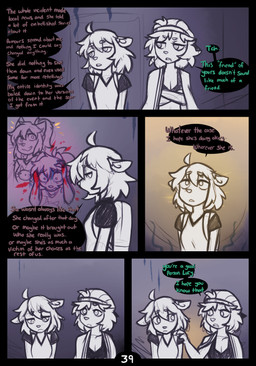 ahoge anthro backpack bikini bikini_top biped breasts clothed clothed_anthro clothed_female clothing conjoined_speech_bubble dialogue duo eyebrow_through_hair eyebrows facial_piercing female front_view fur hair hand_on_another's_shoulder hand_on_shoulder hat headgear headwear inside linked_speech_bubble lip_piercing name_in_dialogue piercing shirt speech_bubble standing swimwear t-shirt teeth text topwear translucent translucent_hair two-piece_swimsuit mewgle lucy_(mewgle) marie_(mewgle) raleigh_(mewgle) deer domestic_cat felid feline felis gulonine mammal marten mustelid musteline 2026 comic english_text hi_res