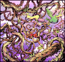 3_toes barefoot black_eyes blonde_hair brown_body brown_fur clothing cloud feet female food fur green_eyes group hair hat headgear headwear long_hair male plant ponytail spikes thorns toes chencoilufi donkey_kong_(series) nintendo diddy_kong dixie_kong squawks_the_parrot arthropod avian bee bird haplorhine hymenopteran insect mammal monkey primate zinger absurd_res hi_res