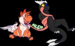 anthro duo featureless_crotch feral heterochromia long_tongue male nude open_mouth prehensile_tongue simple_background tail text tongue tongue_out tongue_wrap transparent_background vore wings thornbeast mario_bros mythology nintendo dragon mythological_creature mythological_scalie orange_yoshi scalie yoshi alpha_channel digital_media_(artwork)